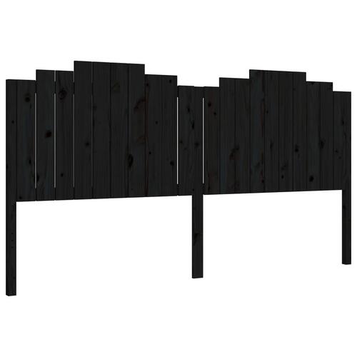 Sengeramme med sengegavl 200x200 cm massivt træ sort
