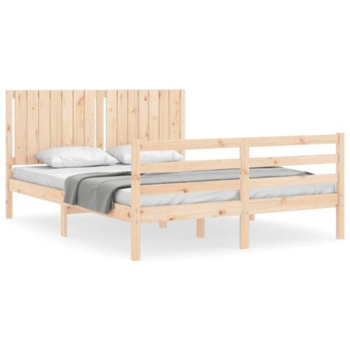 Sengeramme med sengegavl 160x200 cm massivt træ
