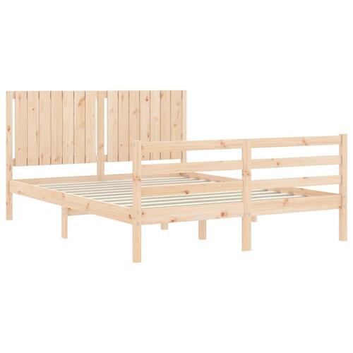 Sengeramme med sengegavl 160x200 cm massivt træ