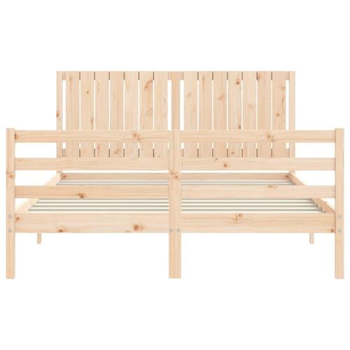 Sengeramme med sengegavl 160x200 cm massivt træ