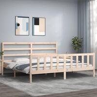 Sengeramme uden madras 200x200 cm massivt fyrretræ