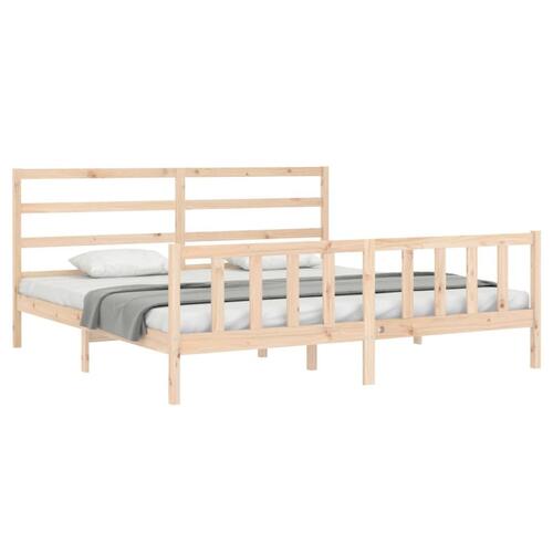 Sengeramme uden madras 200x200 cm massivt fyrretræ