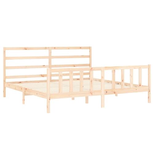 Sengeramme uden madras 200x200 cm massivt fyrretræ