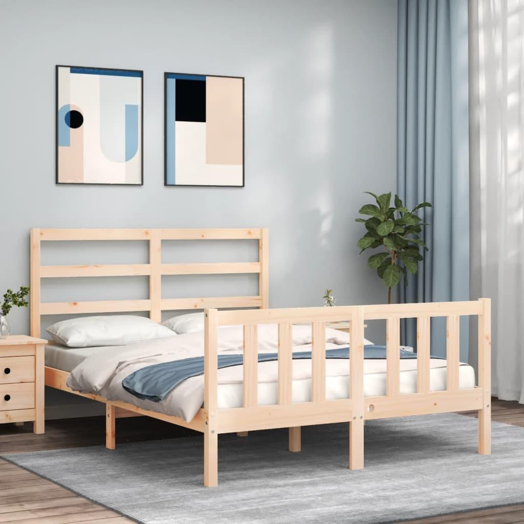 Sengeramme med sengegavl Small Double massivt træ