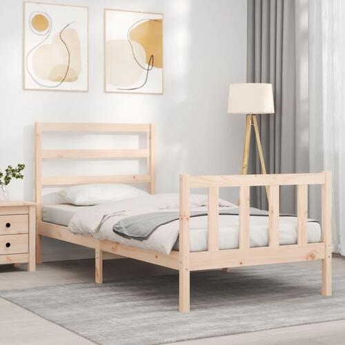 Sengeramme uden madras 90x200 cm massivt fyrretræ