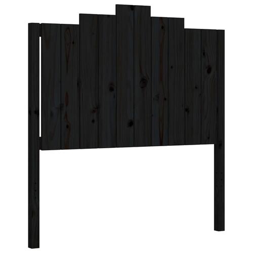 Sengeramme med sengegavl 100x200 cm massivt træ sort