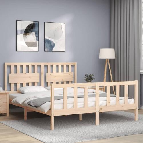 Sengeramme uden madras 160x200 cm massivt fyrretræ