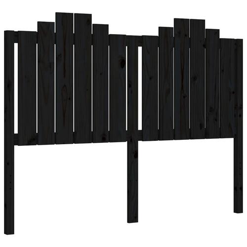 Sengeramme med sengegavl 140x190 cm massivt træ sort
