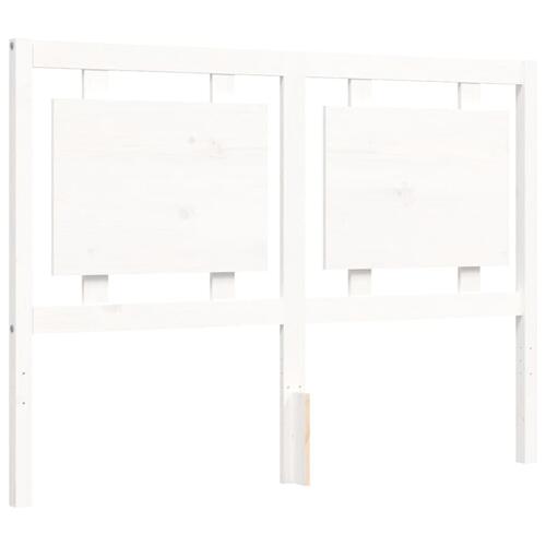 Sengeramme med sengegavl 120x200 cm massivt træ hvid