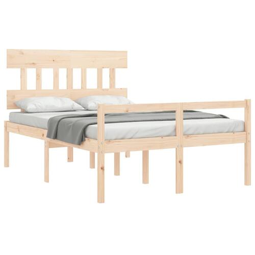 Seniorseng med sengegavl 140x200 cm massivt træ