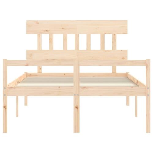 Seniorseng med sengegavl 140x200 cm massivt træ