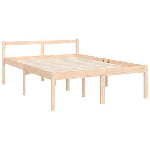 Seniorseng med sengegavl 140x200 cm massivt træ