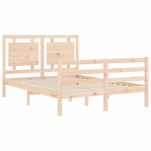 Sengeramme med sengegavl 120x200 cm massivt træ hvid