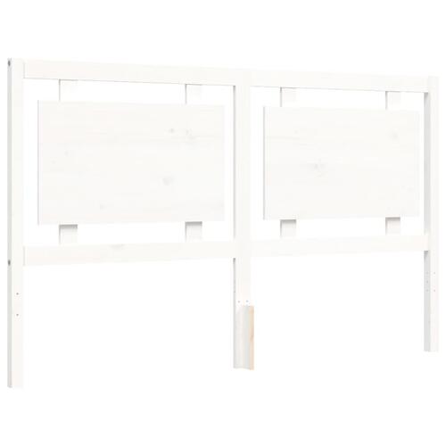 Sengeramme med sengegavl 160x200 cm massivt træ hvid