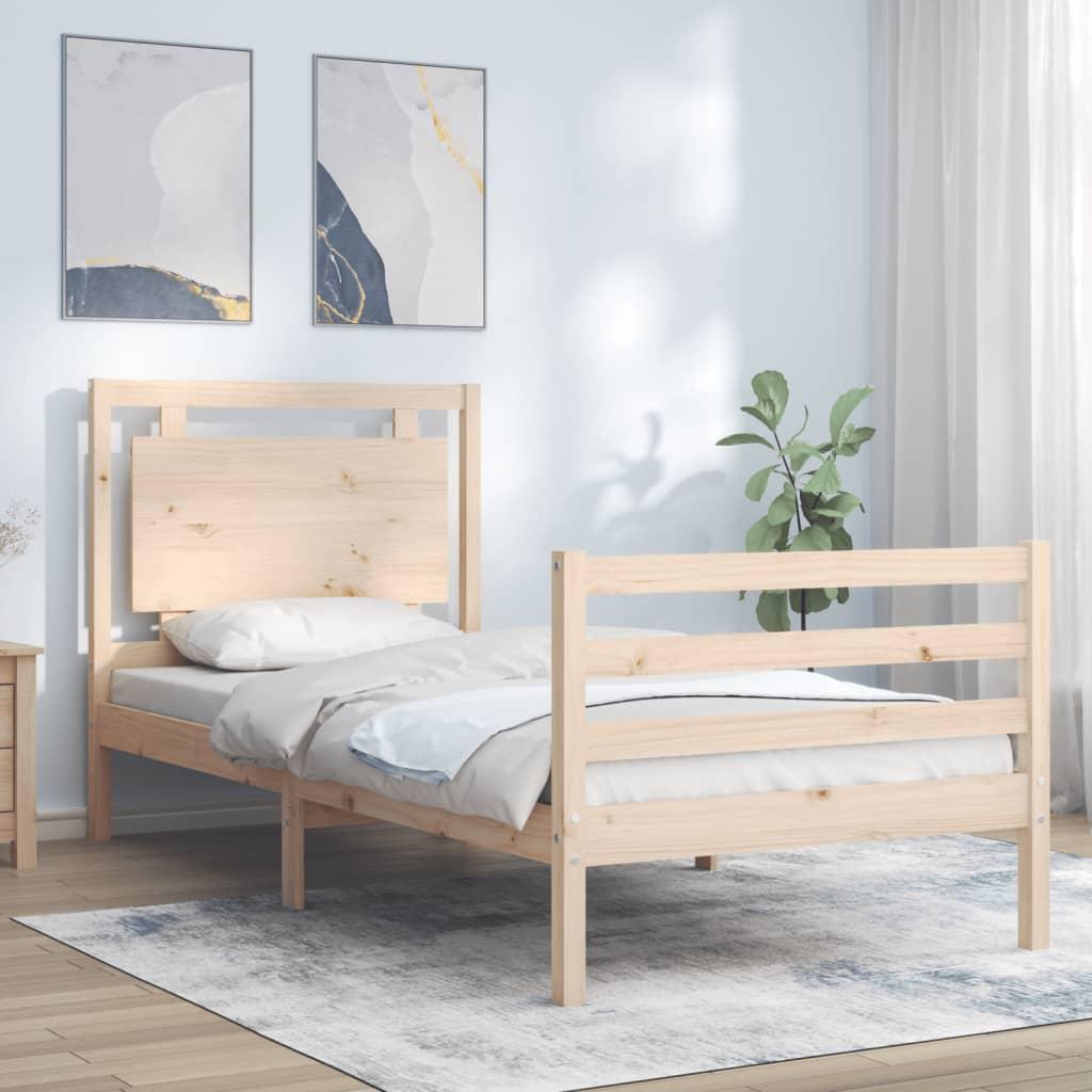 Sengeramme med sengegavl Small Single massivt træ