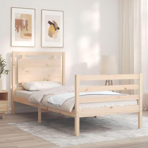 Sengeramme med sengegavl Small Single massivt træ
