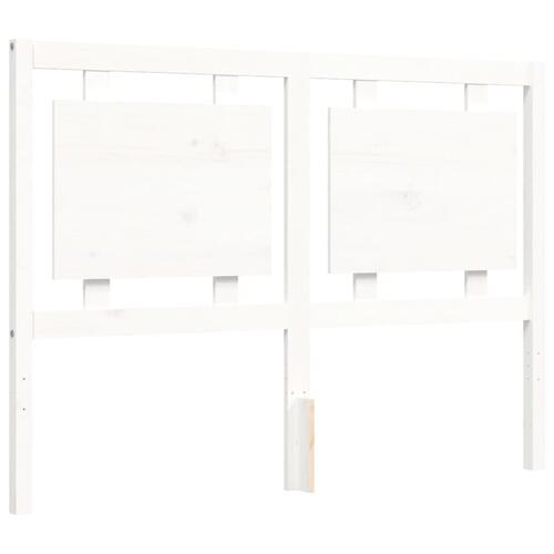 Sengeramme med sengegavl 140x190 cm massivt træ hvid