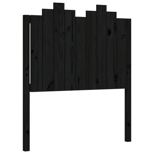 Sengeramme med sengegavl 90x190 cm massivt træ sort