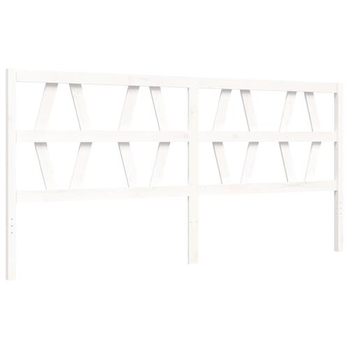 Sengeramme med sengegavl 200x200 cm massivt træ hvid