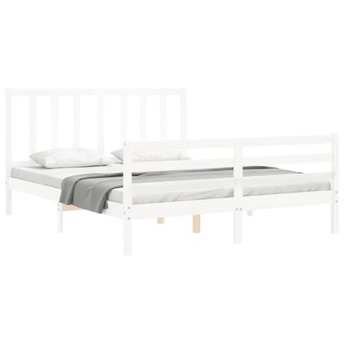 Sengeramme uden madras 160x200 cm massivt fyrretræ hvid