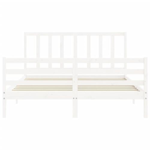 Sengeramme uden madras 160x200 cm massivt fyrretræ hvid