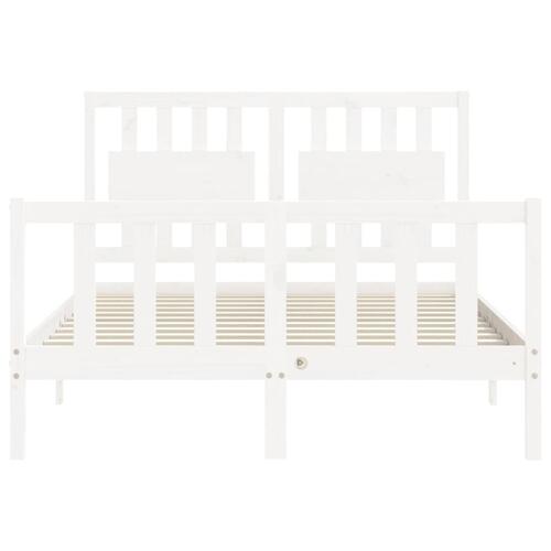 Sengeramme uden madras 140x190 cm massivt fyrretræ hvid