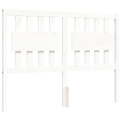 Sengeramme uden madras 140x190 cm massivt fyrretræ hvid