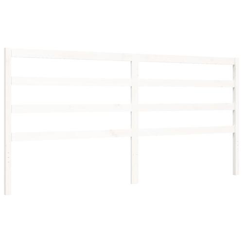 Sengeramme uden madras 200x200 cm massivt fyrretræ hvid
