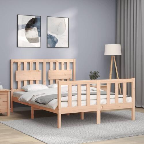 Sengeramme med sengegavl Small Double massivt træ