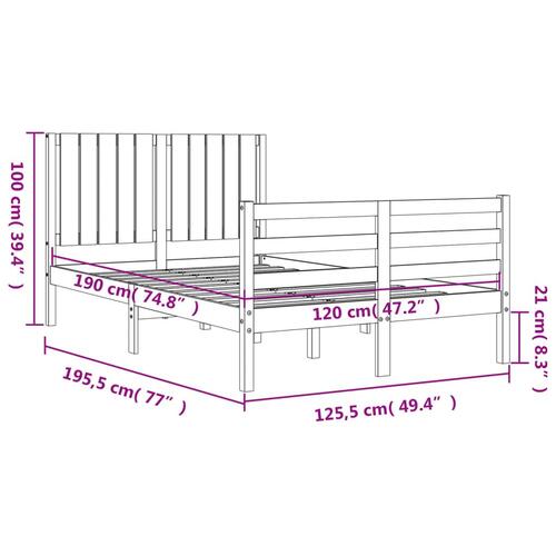 Sengeramme med sengegavl Small Double massivt træ