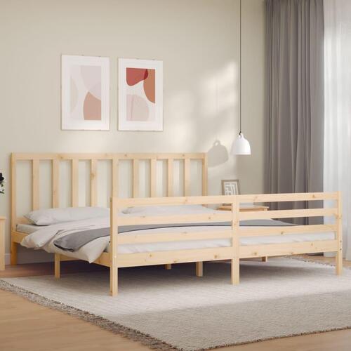 Sengeramme uden madras 200x200 cm massivt fyrretræ