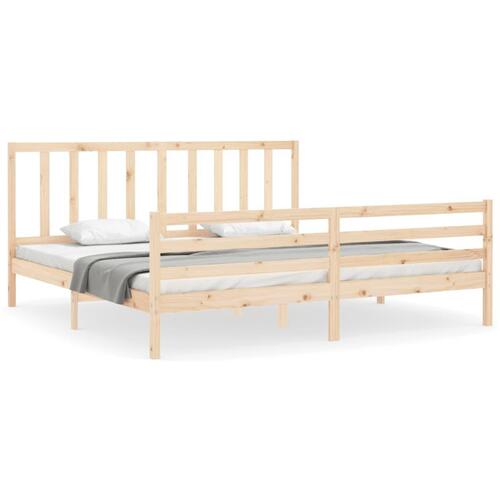 Sengeramme uden madras 200x200 cm massivt fyrretræ