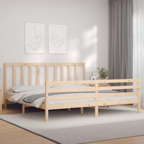 Sengeramme uden madras 200x200 cm massivt fyrretræ