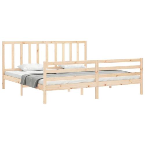 Sengeramme uden madras 200x200 cm massivt fyrretræ