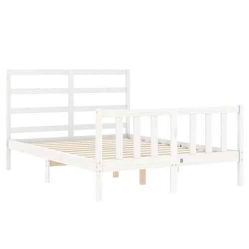 Sengeramme uden madras 120x200 cm massivt fyrretræ hvid