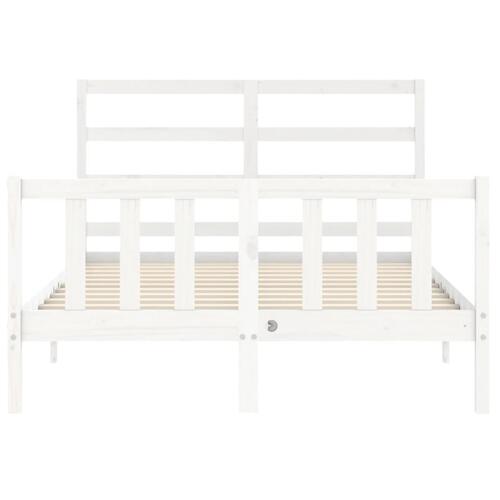 Sengeramme uden madras 120x200 cm massivt fyrretræ hvid