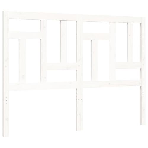 Sengeramme med sengegavl 120x200 cm massivt træ hvid