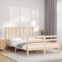 Sengeramme med sengegavl Small Double massivt træ