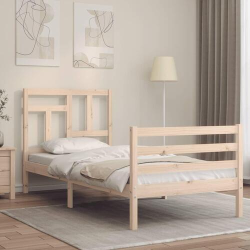 Sengeramme med sengegavl 90x200 cm massivt træ