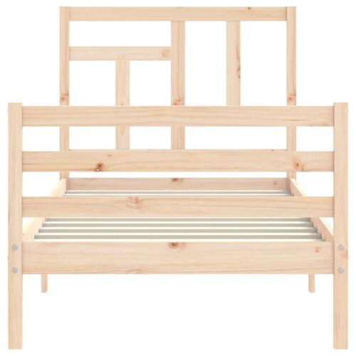 Sengeramme med sengegavl 90x200 cm massivt træ
