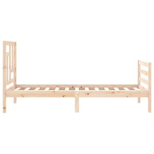 Sengeramme med sengegavl 90x200 cm massivt træ
