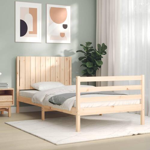 Sengeramme med sengegavl 100x200 cm massivt træ