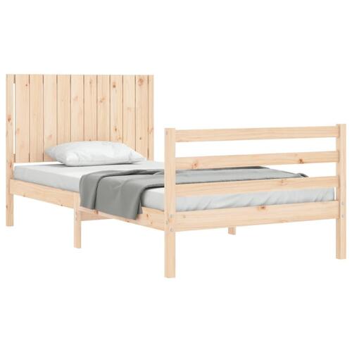 Sengeramme med sengegavl 100x200 cm massivt træ