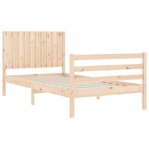 Sengeramme med sengegavl 100x200 cm massivt træ