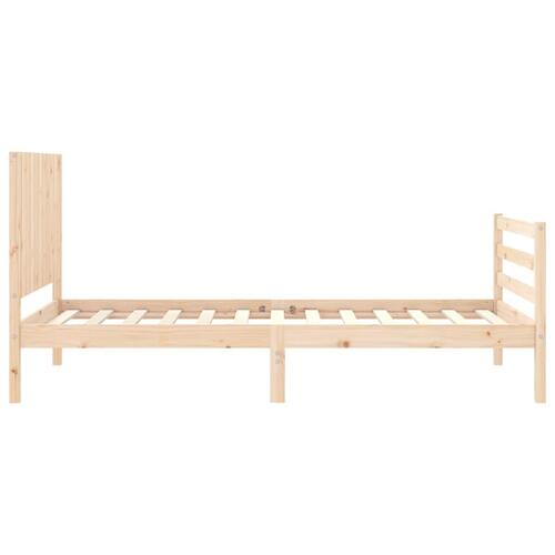 Sengeramme med sengegavl 100x200 cm massivt træ