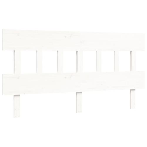 Seniorseng med sengegavl 160x200 cm massivt træ hvid