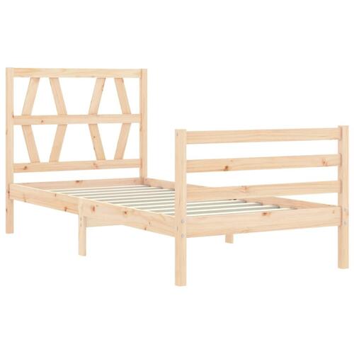 Sengeramme med sengegavl 100x200 cm massivt træ