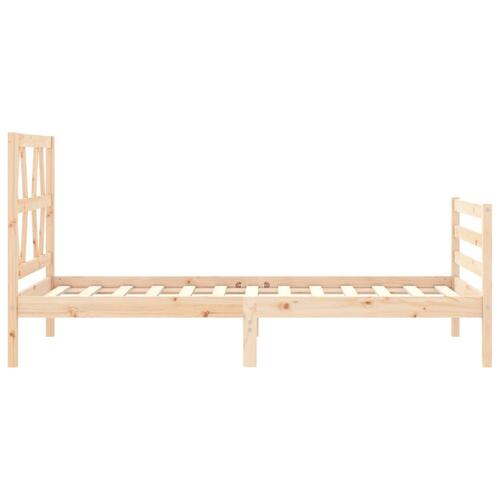 Sengeramme med sengegavl 100x200 cm massivt træ
