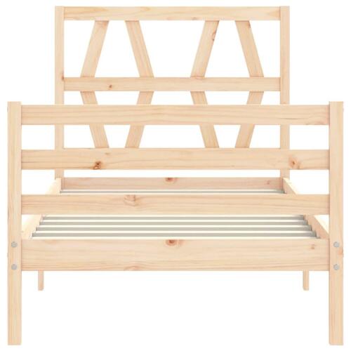 Sengeramme med sengegavl 100x200 cm massivt træ
