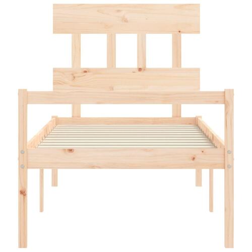 Seniorseng med sengegavl 90x200 cm massivt træ